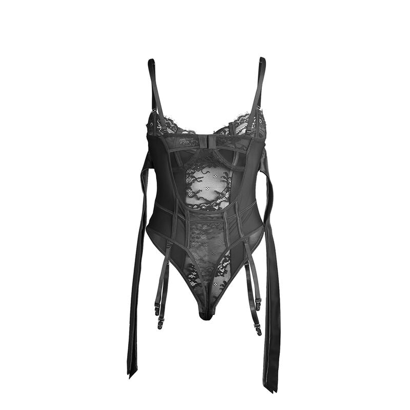 SUBBLIME - 955496 BODY IN PIZZO CON FIOCCHI E GIARRETTIERE NERO S/M – Body – foto 5