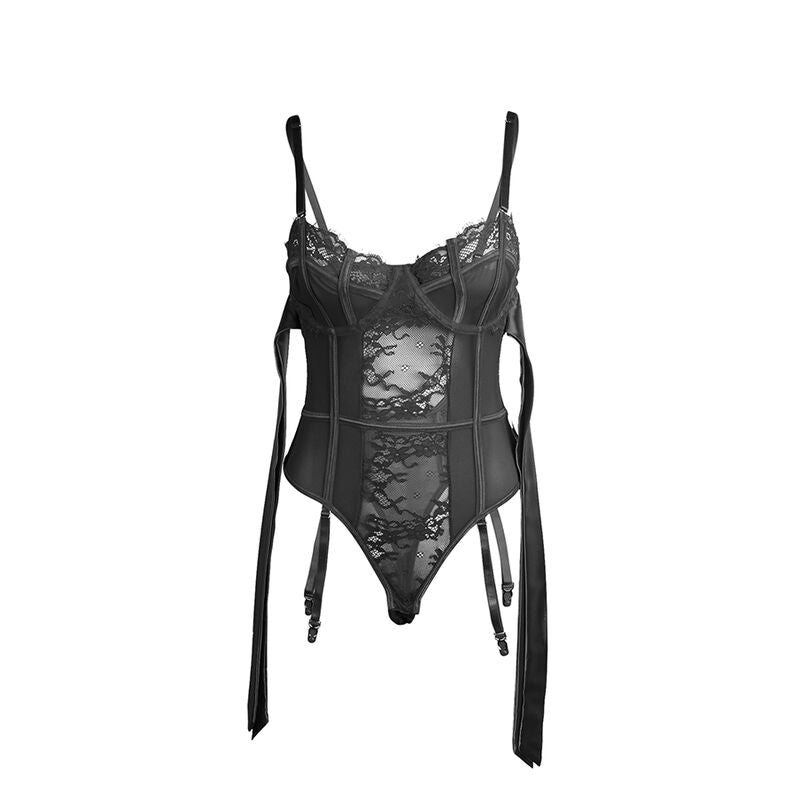 SUBBLIME - 955496 BODY IN PIZZO CON FIOCCHI E GIARRETTIERE NERO S/M – Body – foto 4