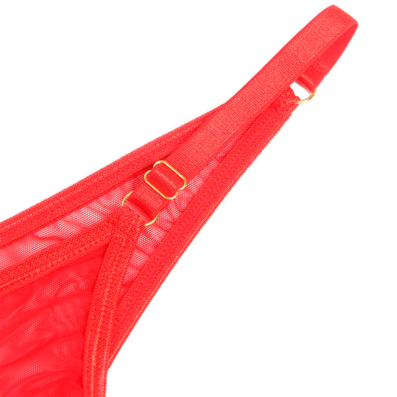 SUBBLIME - 955519 COMPLETO REGGISENO CON CATENE E CUORE IN RETE ROSSO S/M – Insieme sexy della biancheria – foto 7
