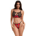 SUBBLIME - 955540 REGGISENO IN VERNICE ROSSA CON CERNIERA E REGGISENO A RETINO L/XL – Insieme sexy della biancheria