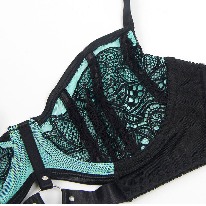 SUBBLIME - 955557 SET REGGISENO IN VERNICE VERDE CON CERNIERA S/M – Insieme sexy della biancheria – foto 8