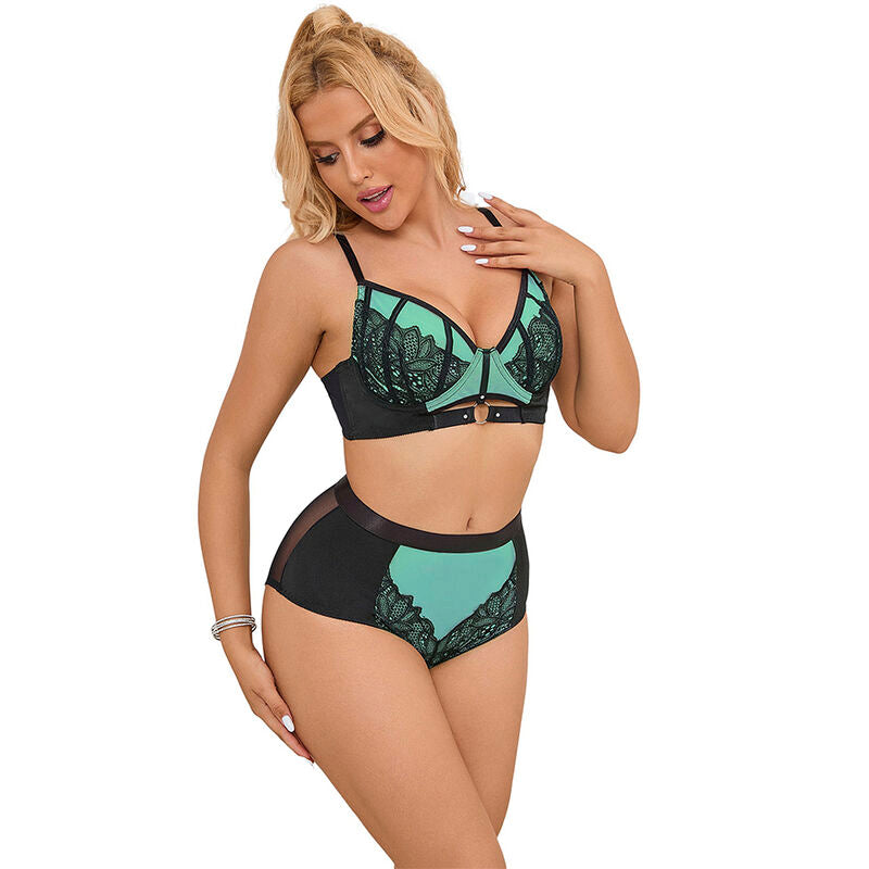 SUBBLIME - 955557 SET REGGISENO IN VERNICE VERDE CON CERNIERA S/M – Insieme sexy della biancheria – foto 2