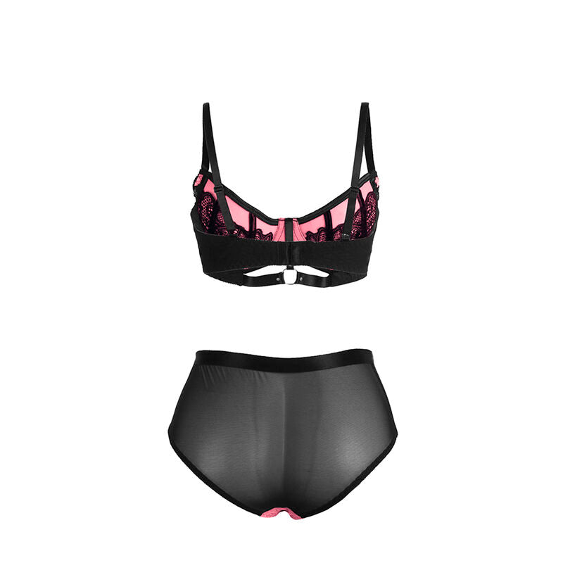 SUBBLIME - 955571 SET REGGISENO IN VERNICE ROSA CON CERNIERA E REGGISENO A RETINO S/M – Insieme sexy della biancheria – foto 7