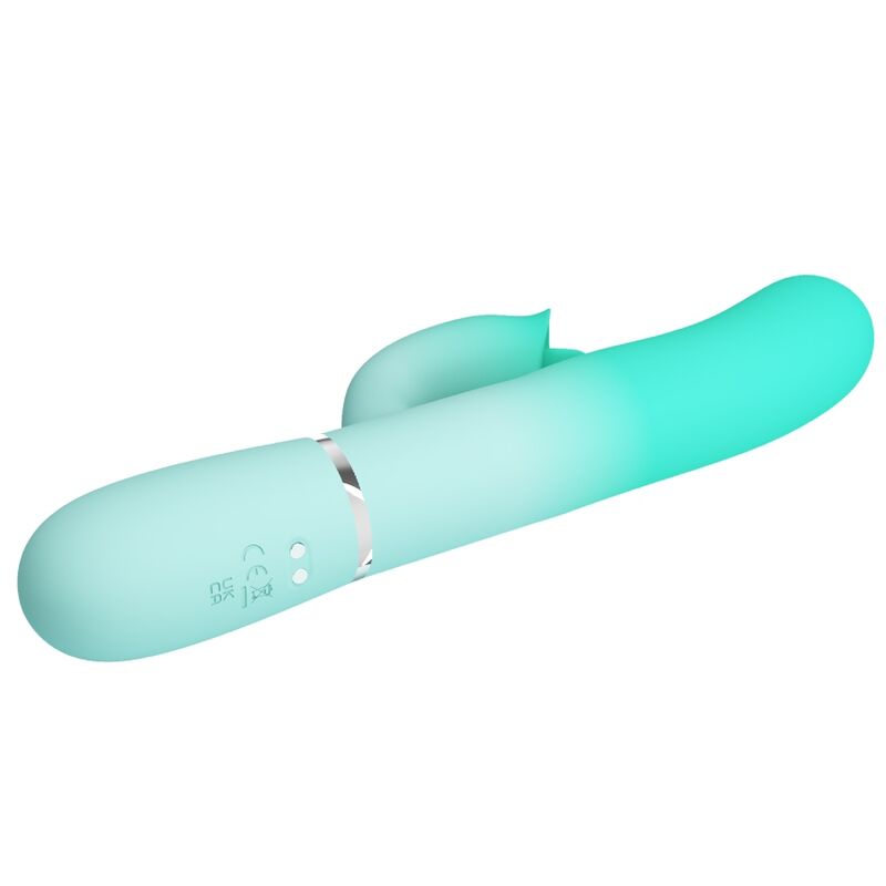 PRETTY LOVE - VIBRATORE MULTIFUNZIONE CONIGLIO GIGI VERDE ACQUA – Vibratori di coniglio – foto 4