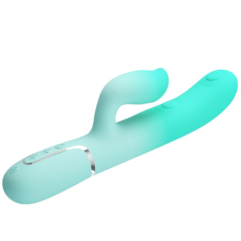 PRETTY LOVE - VIBRATORE MULTIFUNZIONE CONIGLIO GIGI VERDE ACQUA – Vibratori di coniglio – foto 7