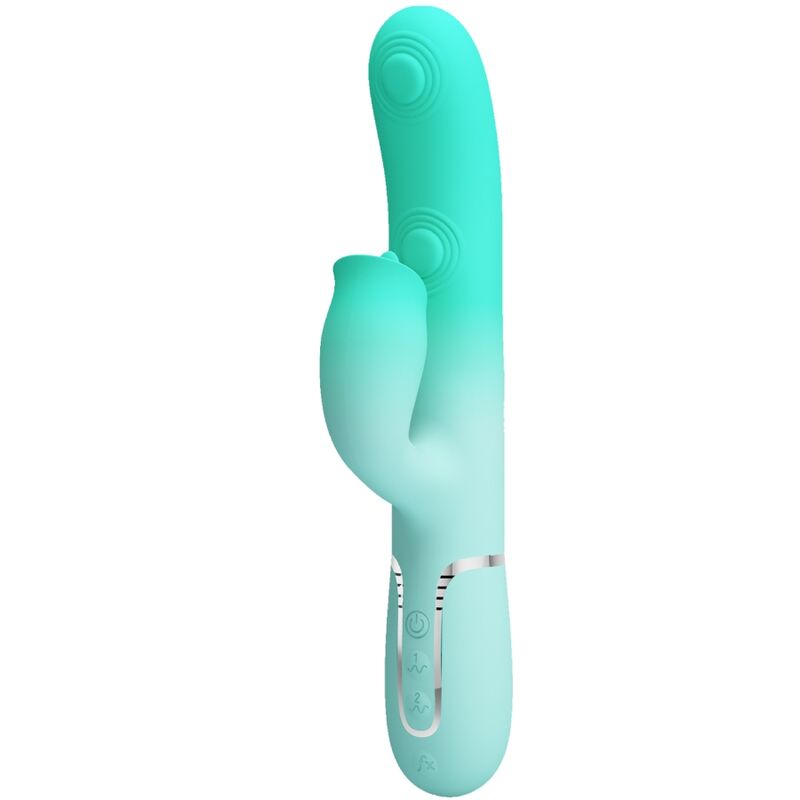 PRETTY LOVE - VIBRATORE MULTIFUNZIONE CONIGLIO GIGI VERDE ACQUA – Vibratori di coniglio – foto 2