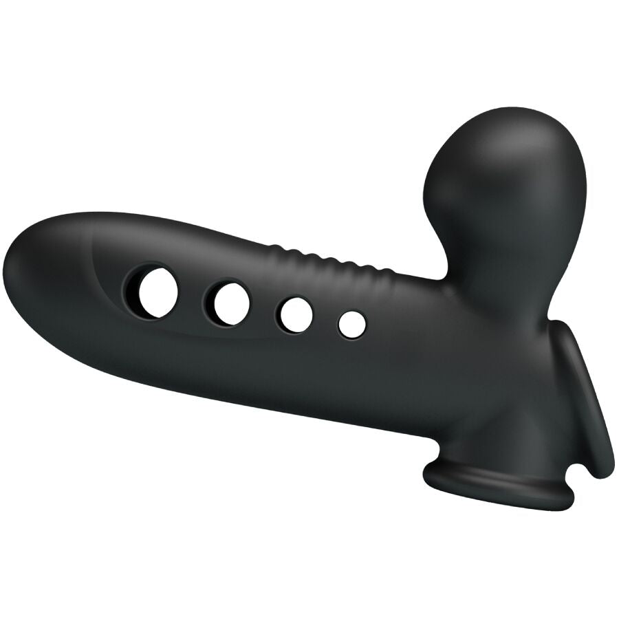 PRETTY LOVE - MANICOTTO PER PENE CRANE CON AIRBAG NERO – Copri pene con estensione