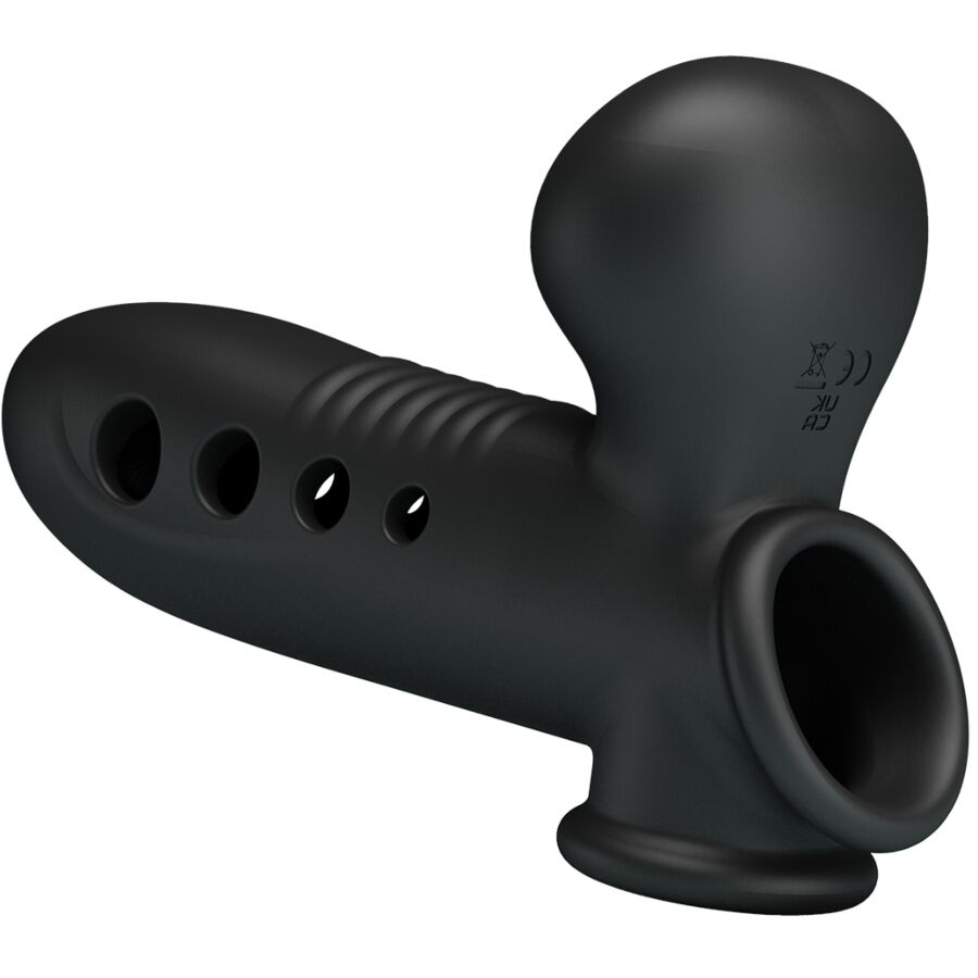 PRETTY LOVE - MANICOTTO PER PENE CRANE CON AIRBAG NERO – Copri pene con estensione – foto 4