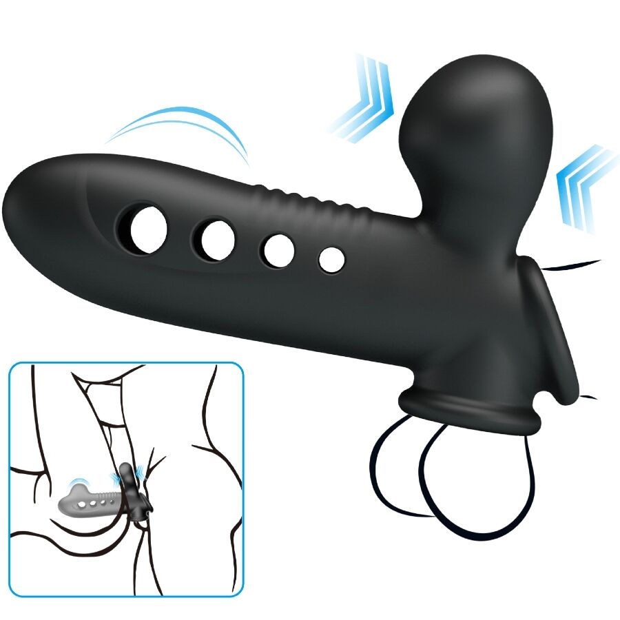 PRETTY LOVE - MANICOTTO PER PENE CRANE CON AIRBAG NERO – Copri pene con estensione – foto 11