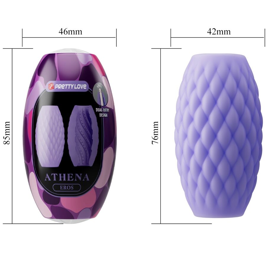 PRETTY LOVE - ATHENA EROS SILICONE MASTURBATORE MASCHILE VIOLA – Vari masturbatori – foto 6