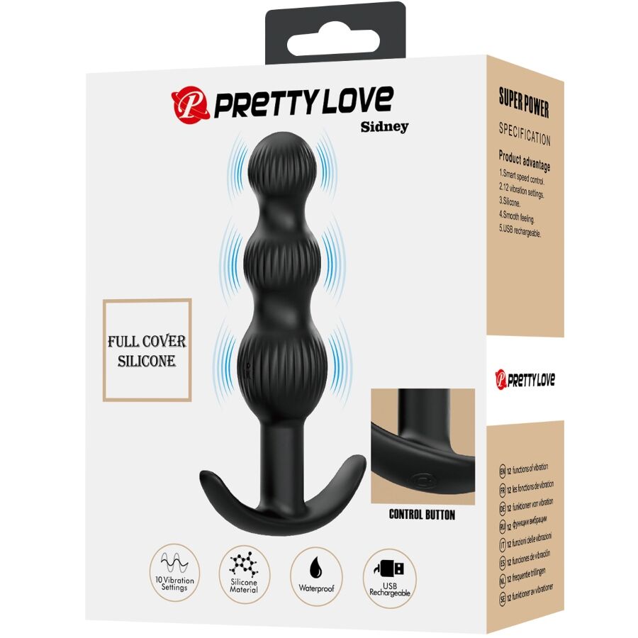 PRETTY LOVE - SIDNEY VIBRATORE ANALE 10 VIBRAZIONI NERO – Classici vibratori anali o vaginali – foto 10