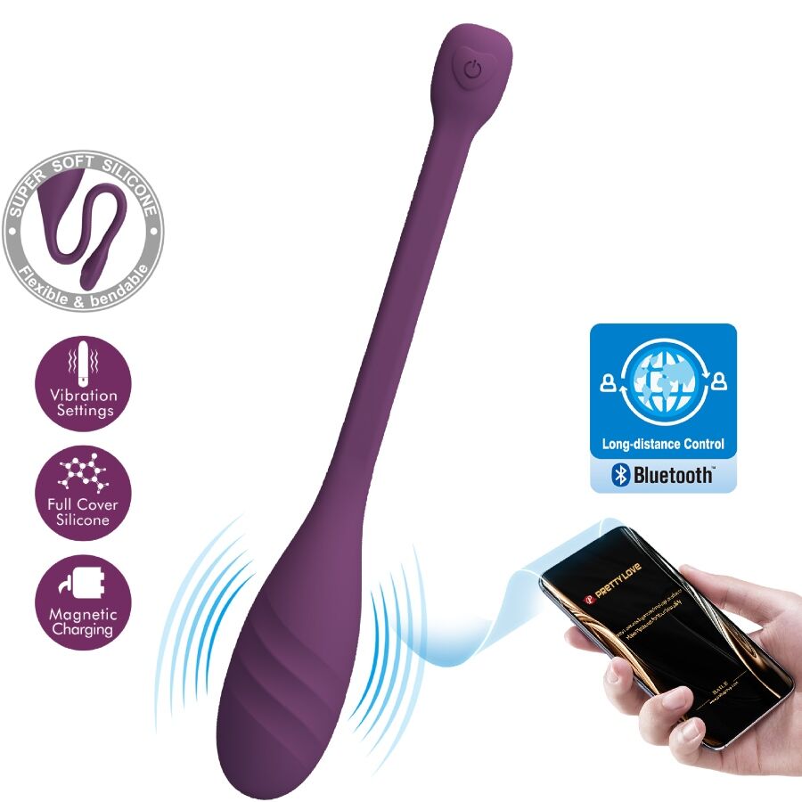 PRETTY LOVE - VIBRATORE CONTROLLATO DA APP LEVIATHAN VIOLA – Vibratori con APP
