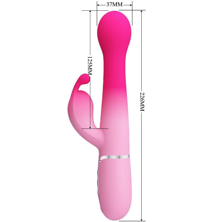 PRETTY LOVE - DEJON 3 IN 1 MULTIFUNZIONE VIBRATORE CONIGLIO ROSA – Vibratori HI-TECH – foto 8