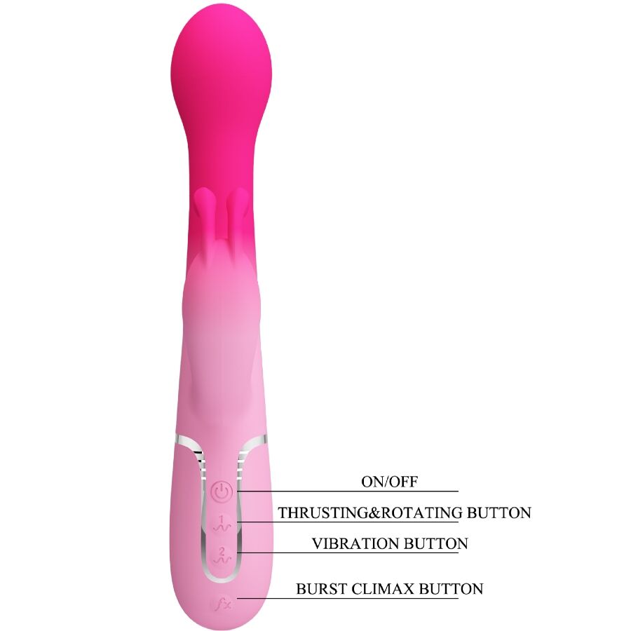 PRETTY LOVE - DEJON 3 IN 1 MULTIFUNZIONE VIBRATORE CONIGLIO ROSA – Vibratori HI-TECH – foto 9