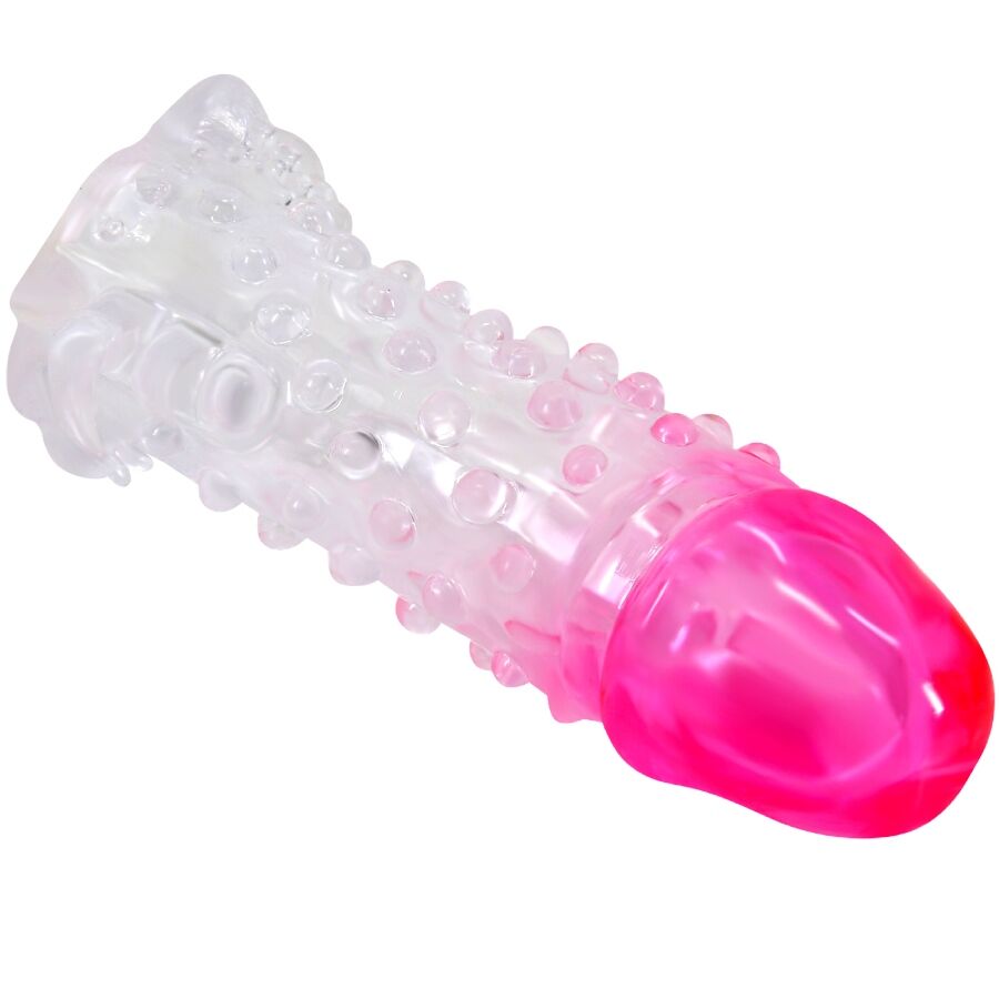PRETTY LOVE - GUAINA DI ALLARGAMENTO REALISTICA WILFORD CON PENE RILIEVO ROSA – Copri pene con estensione – foto 3