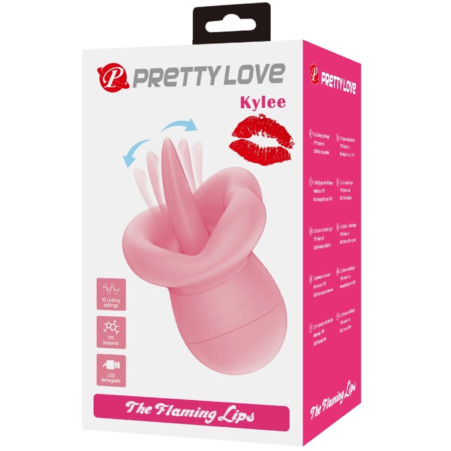 PRETTY LOVE - STIMOLATORE PER CLITORIDE LINGUA KYLEE 10 VIBRAZIONI ROSA NUDO – Per il clitoride – foto 9