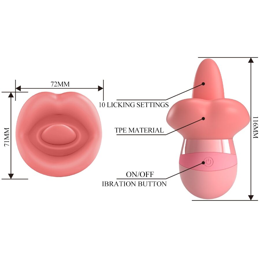 PRETTY LOVE - STIMOLATORE PER CLITORIDE LINGUA KYLEE 10 VIBRAZIONI ROSA NUDO – Per il clitoride – foto 7