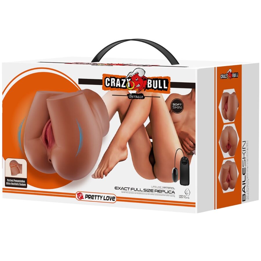 CRAZY BULL - BERNACE ASS VIBRATORE CON VAGINA REALISTICA E ANO CARNE TELECOMANDO – Vagine con vibrazione – foto 12