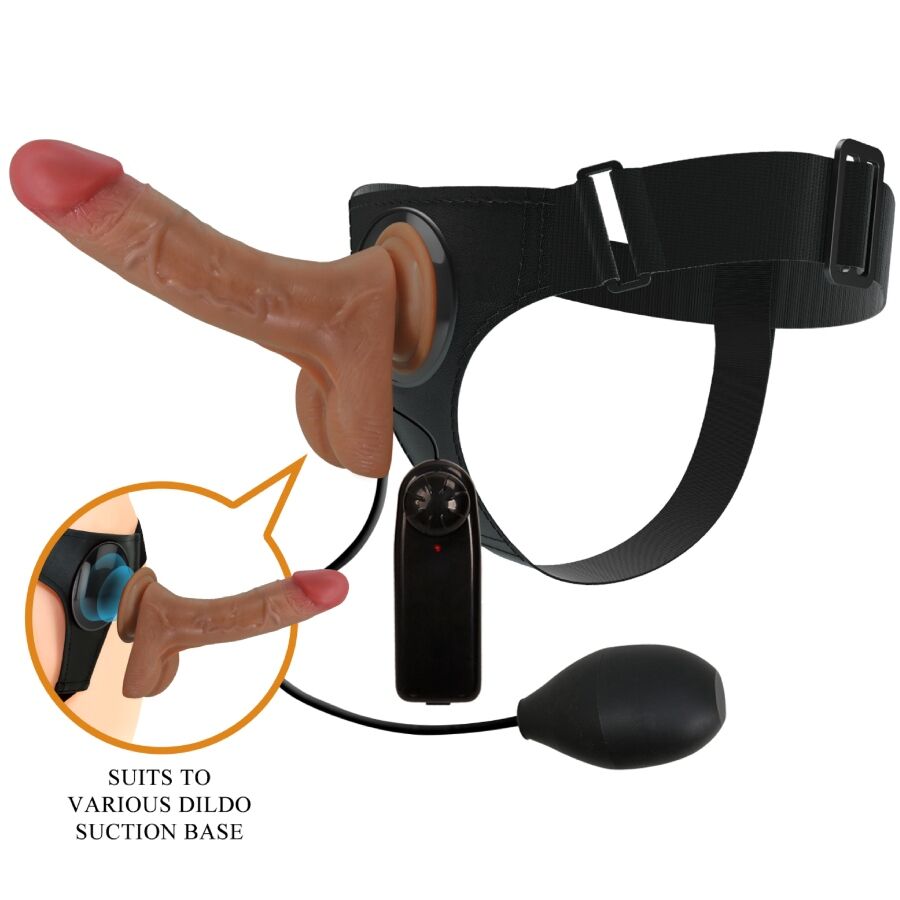 PRETTY LOVE - SLIP UNIVERSALE CON DILDO VIBRANTE E SQUIRTING 15,5 CM MULATO – Imbracature a vibrazione – foto 2