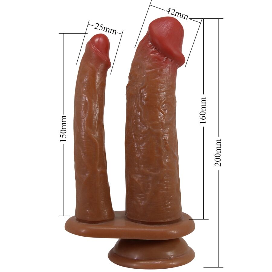 PRETTY LOVE - GORAN DOPPIO DILDO REALISTICO NATURALE MULATO – Doppio pene – foto 5