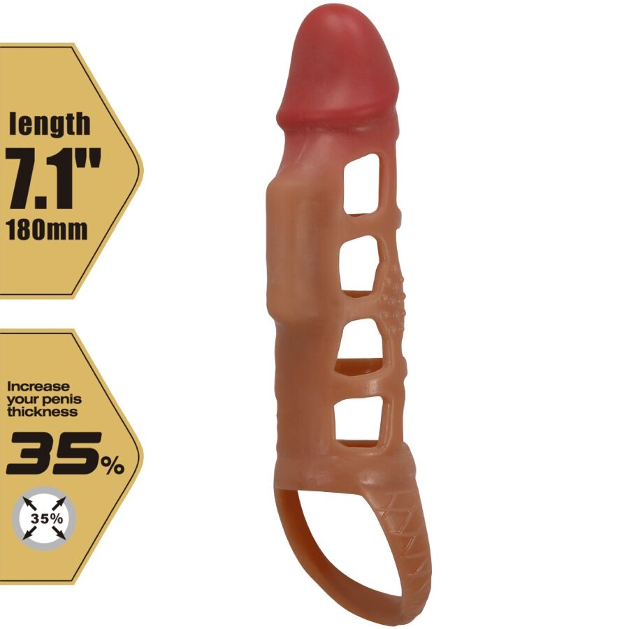 PRETTY LOVE - PRESTON VIBRANTE GUAINA PER PENE 18 CM – Copri pene con estensione – foto 7