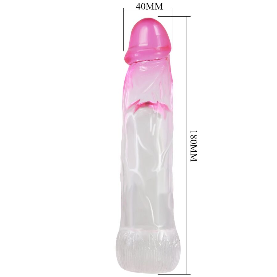 PRETTY LOVE - NERON REALISTICO 6 CM GUAINA DI ALLARGAMENTO PER PENE ROSA – Copri pene con estensione – foto 4