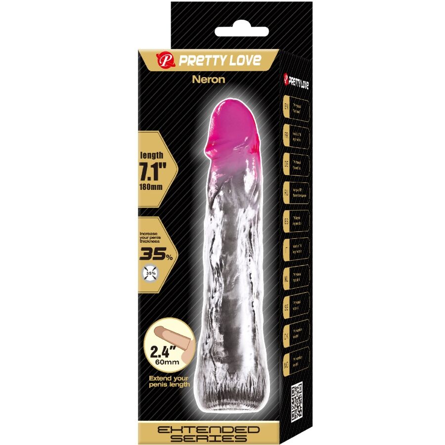PRETTY LOVE - NERON REALISTICO 6 CM GUAINA DI ALLARGAMENTO PER PENE ROSA – Copri pene con estensione – foto 6