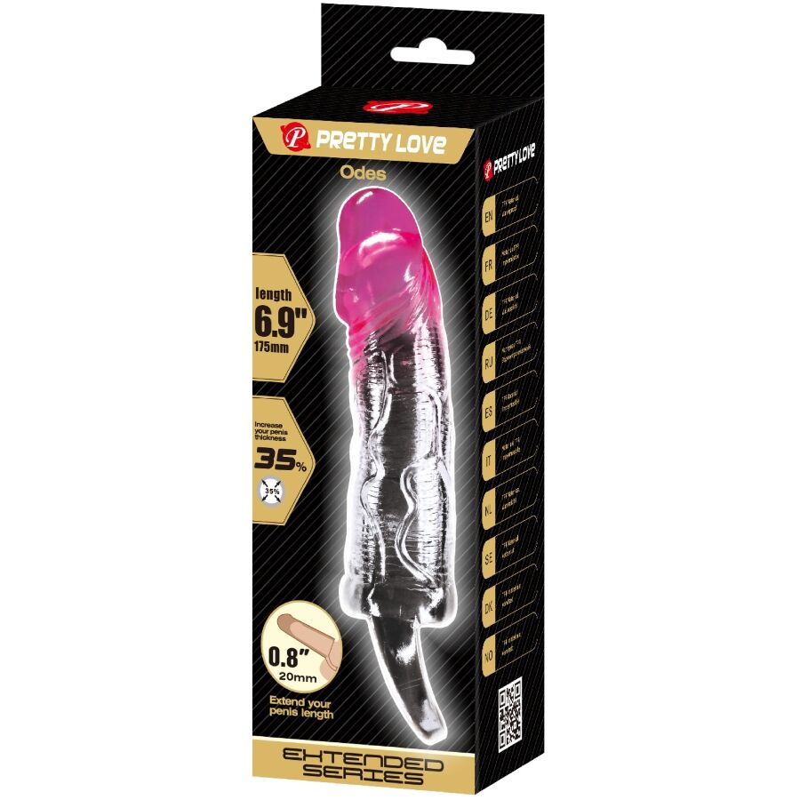 PRETTY LOVE - ODES REALISTICO 2 CM GUAINA DI ALLARGAMENTO PER PENE ROSA – Copri pene con estensione – foto 7