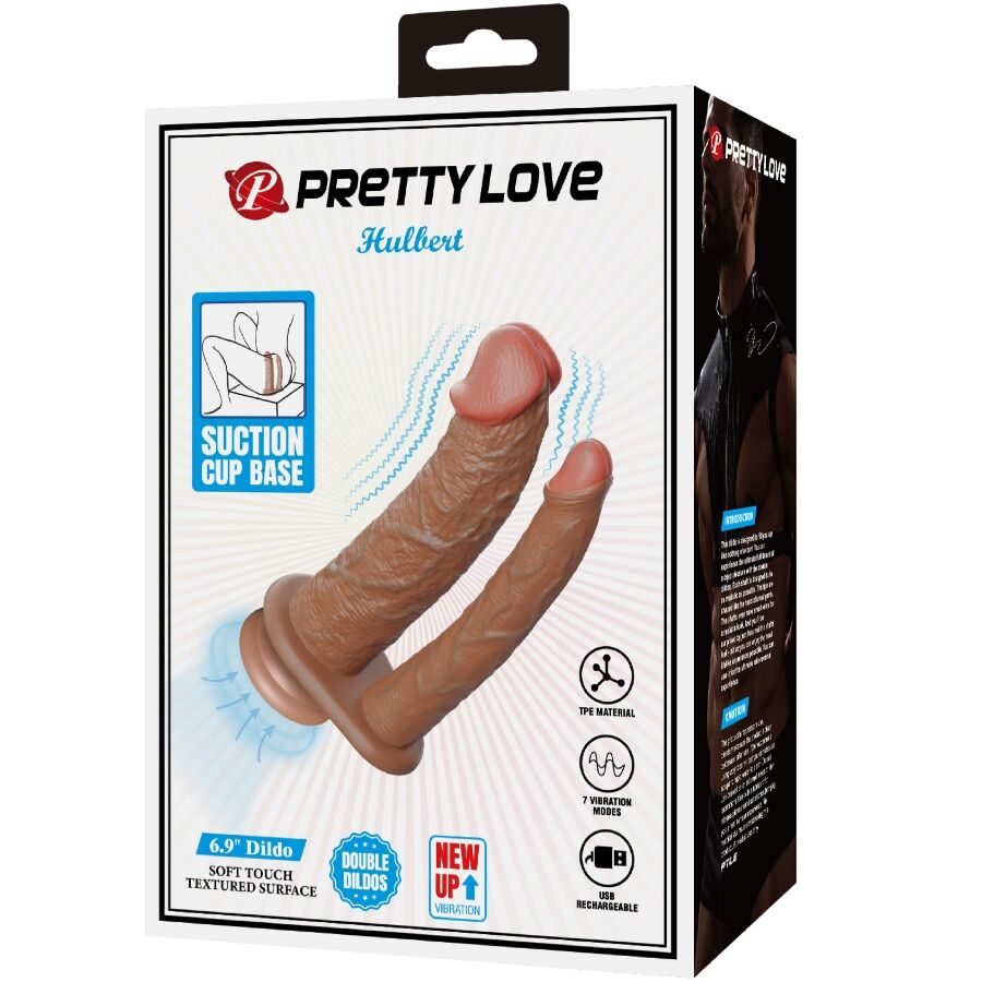 PRETTY LOVE - HULBERT DOPPIO DILDO REALISTICO CON VIBRAZIONE MULATO – Doppio pene – foto 8