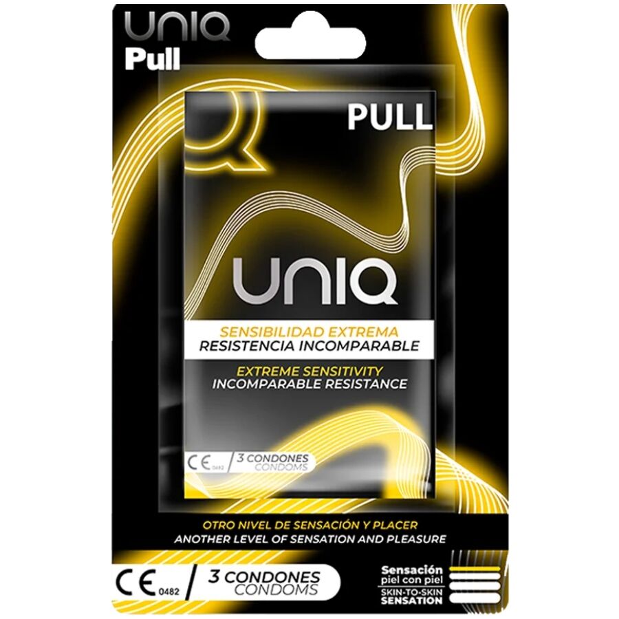 UNIQ - PRESERVATIVI SENZA LATTICE CON STRISCE 3 UNITÀ – Senza latex