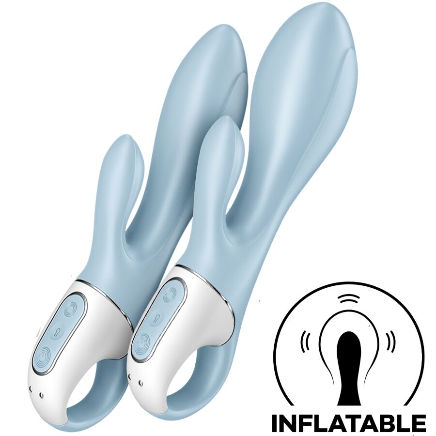 SATISFYER - AIR PUMP BUNNY 1 VIBRATORE GONFIABILE CONIGLIO BLU – Vibratori di coniglio – foto 2