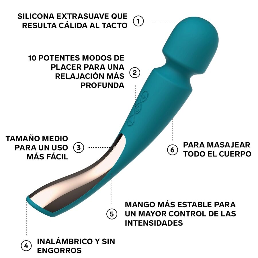 LELO - MASSAGGIATORE SMART MEDIUM WAND 2 AQUA – Massaggiatrici – foto 3