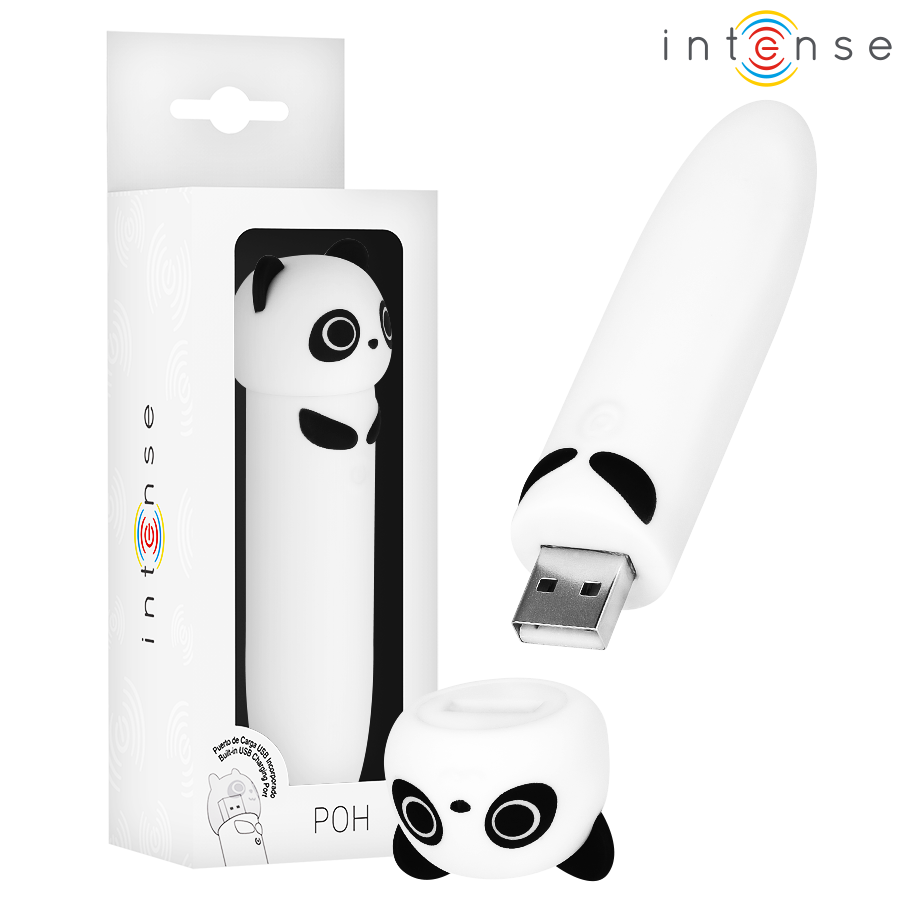 INTENSE - POH PANDA VIBRANTE BULLET RICARICABILE USB 10 X 2,2 CM – Proiettili vibranti
