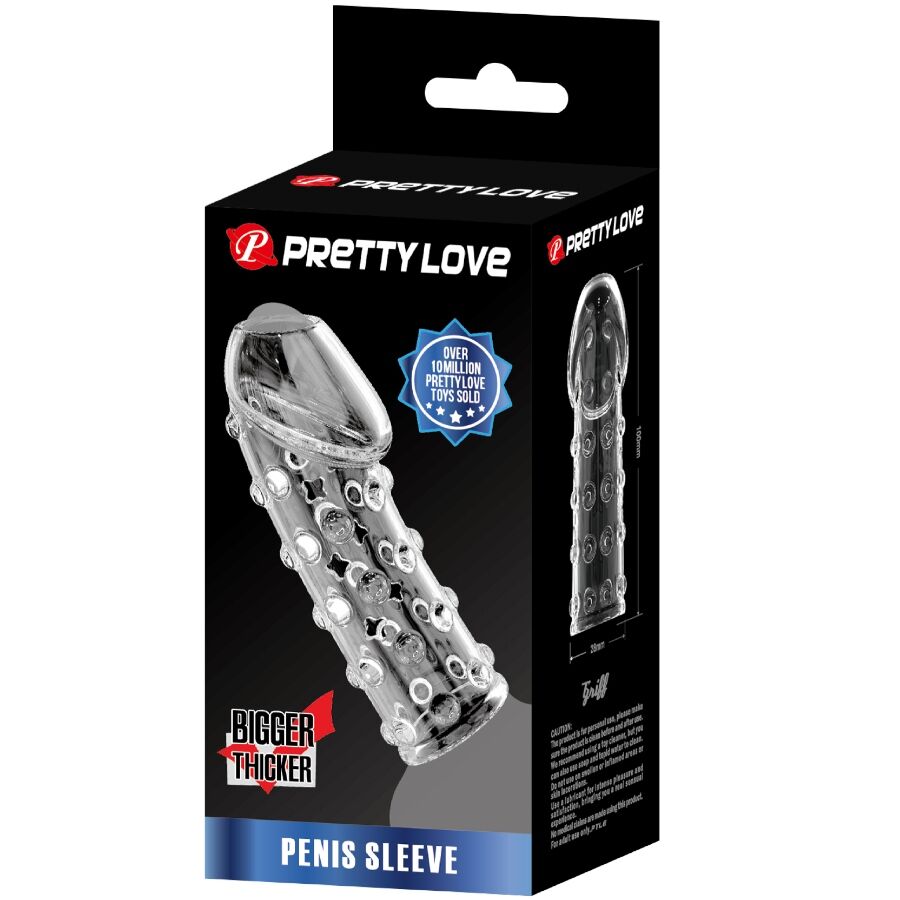 PRETTY LOVE - GUAINA PER PENE STRETTA E VOLUMIZZANTE TRASPARENTE – Manicotti per pene senza estensione – foto 8