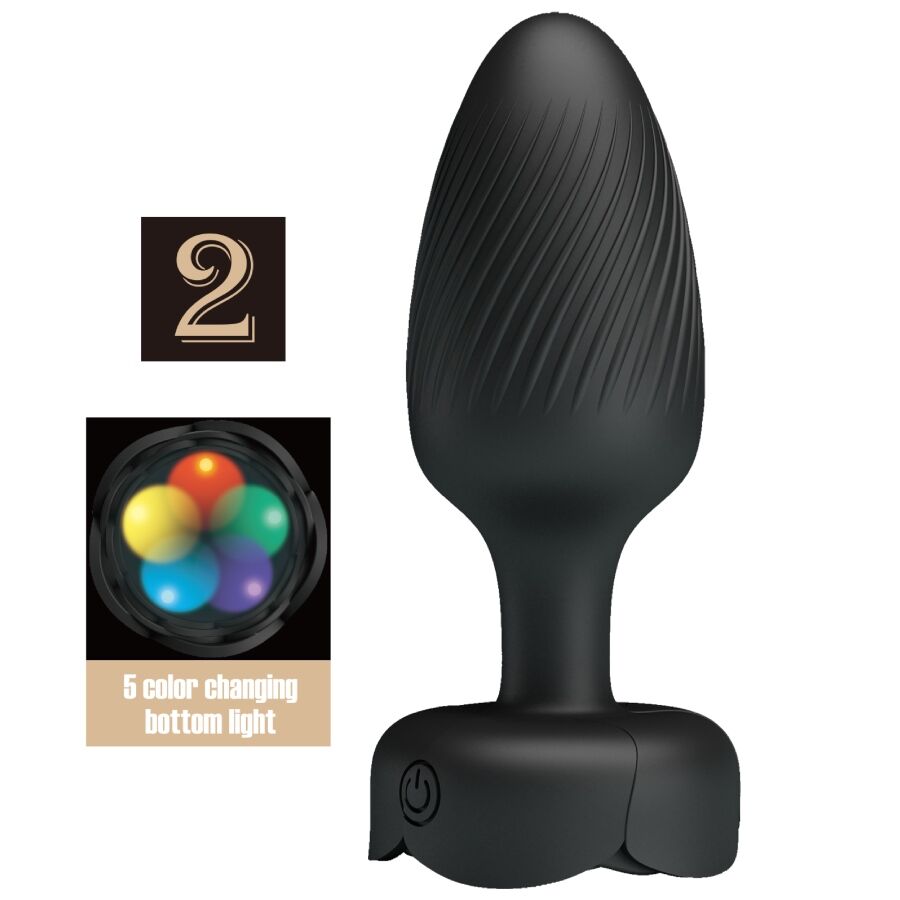 PRETTY LOVE - VARIAN PLUG ANALE CON LUCE LED NERO 10,8 CM – Tappi anali