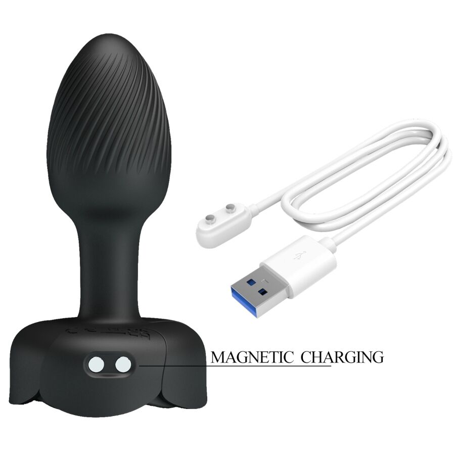 PRETTY LOVE - PLUG ANALE OLMAN CON LUCE LED NERO 8,8 CM – Tappi anali – foto 7