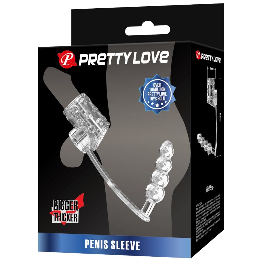 PRETTY LOVE - GUAINA PER PENE CON TAPPO ANALE TRASPARENTE – Manicotti per pene senza estensione – foto 6