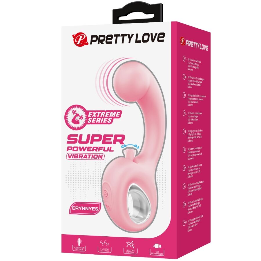 PRETTY LOVE - ERYNNYES VIBRATORE PUNTO G + STIMOLATORE CLITORIDEO 10 VIBRAZIONI ROSA – Vibratori HI-TECH – foto 10