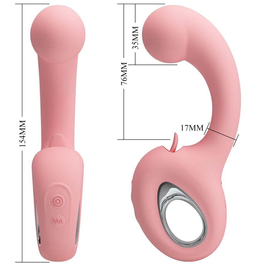 PRETTY LOVE - ERYNNYES VIBRATORE PUNTO G + STIMOLATORE CLITORIDEO 10 VIBRAZIONI ROSA – Vibratori HI-TECH – foto 7