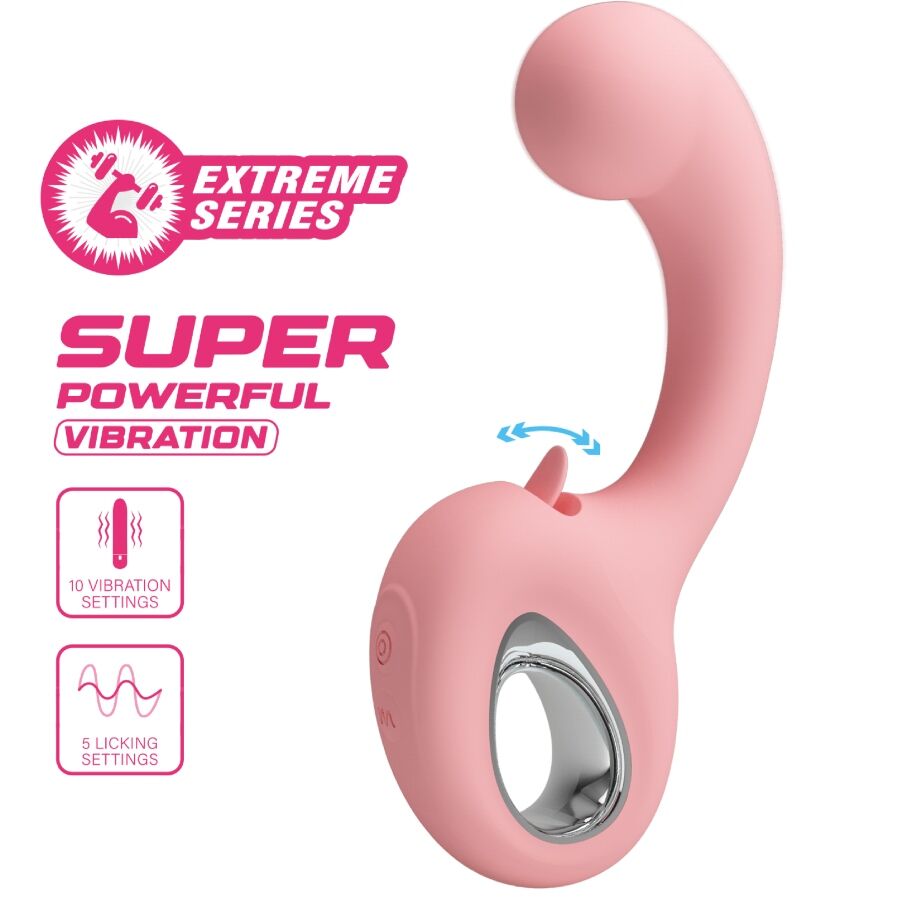 PRETTY LOVE - ERYNNYES VIBRATORE PUNTO G + STIMOLATORE CLITORIDEO 10 VIBRAZIONI ROSA – Vibratori HI-TECH – foto 6