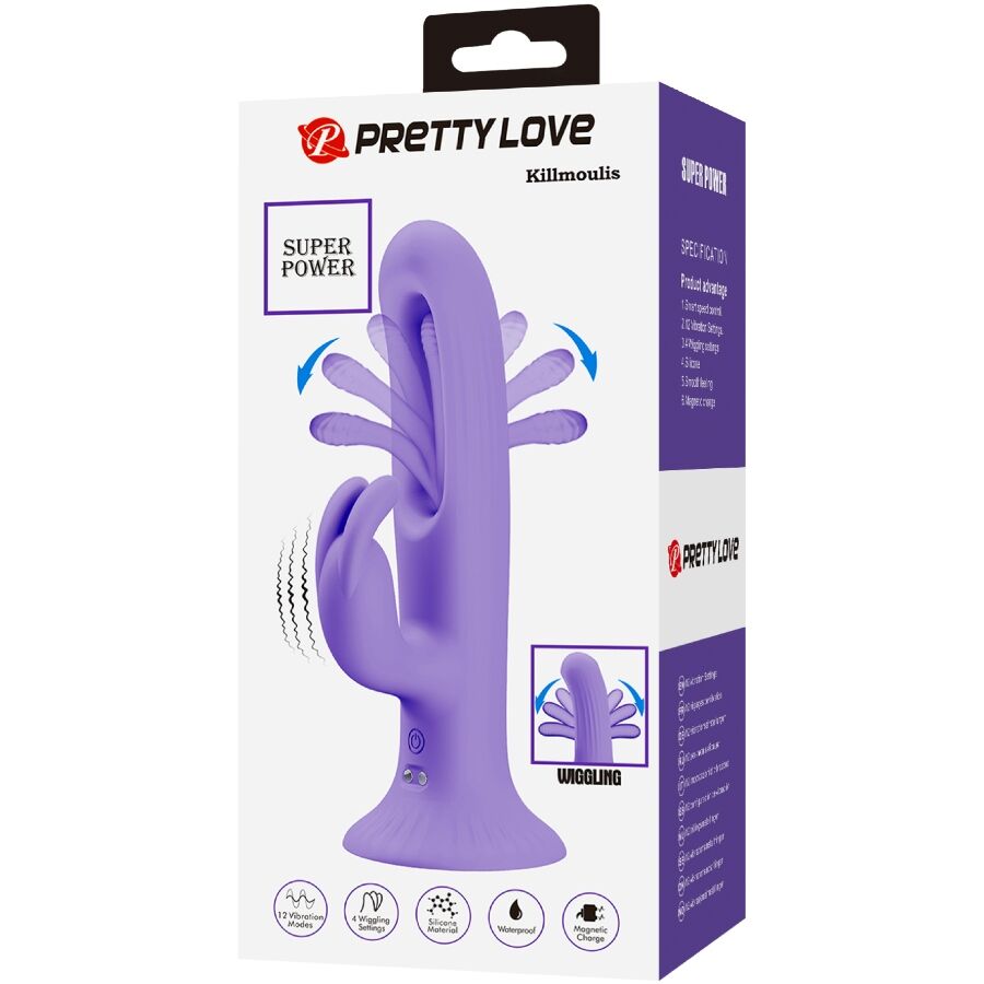 PRETTY LOVE - VIBRATORE CONIGLIO KILLMOULIS 12 MODALITÀ DI VIBRAZIONE VIOLA – Vibratori di coniglio – foto 9