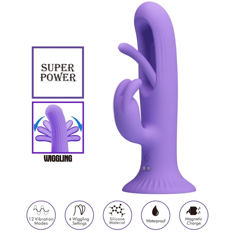 PRETTY LOVE - VIBRATORE CONIGLIO KILLMOULIS 12 MODALITÀ DI VIBRAZIONE VIOLA – Vibratori di coniglio – foto 5