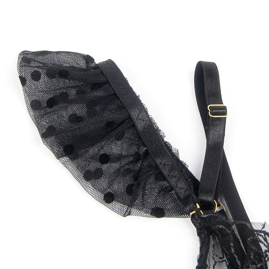 SUBBLIME - 957490 SET REGGISENO E GIARRETTIERA IN PIZZO NERO L/XL – Insieme sexy della biancheria – foto 6