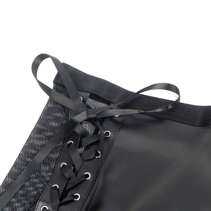SUBBLIME - 957582 SET REGGISENO E GONNA IN PELLE NERO S/M – Insieme sexy della biancheria – foto 6