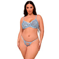 SUBBLIME - 957636 COMPLETO REGGISENO E SLIP RICAMATI A FIORI AZZURRO CIELO L/XL – Insieme sexy della biancheria