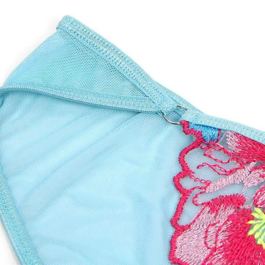 SUBBLIME - 957643 SET REGGISENO E CINTURA RICAMO FIORI ROSA S/M – Insieme sexy della biancheria – foto 7