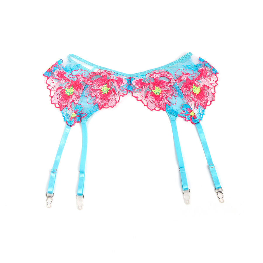 SUBBLIME - 957643 SET REGGISENO E CINTURA RICAMO FIORI ROSA S/M – Insieme sexy della biancheria – foto 8