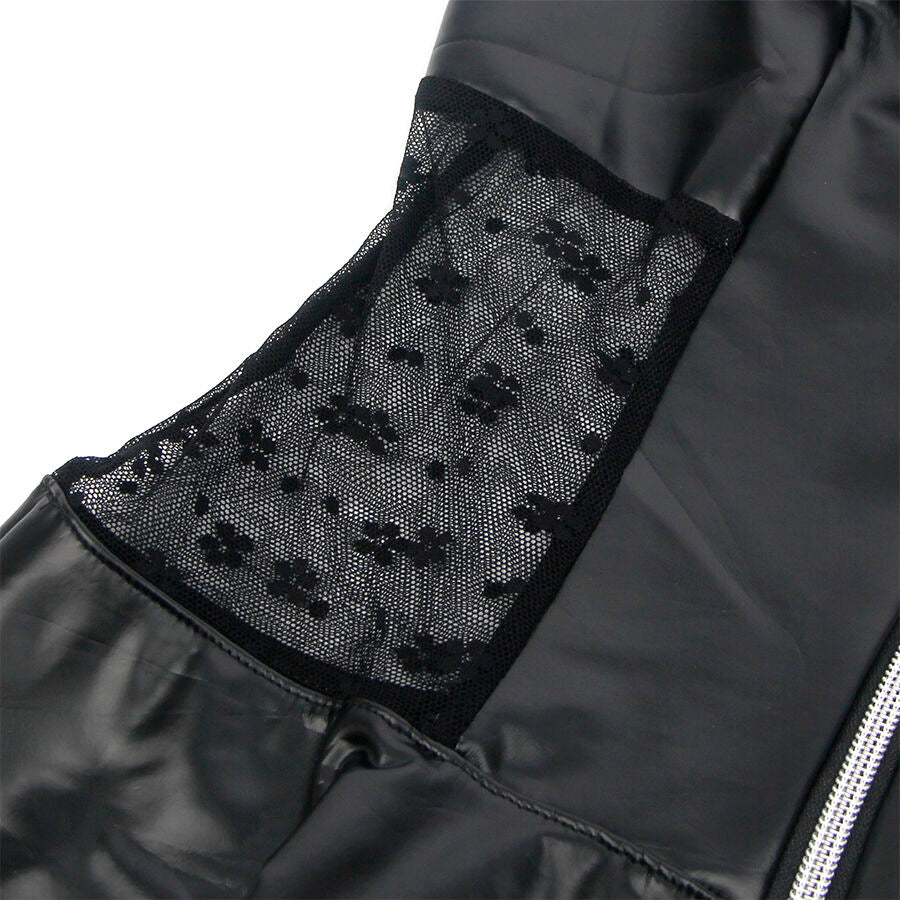 SUBBLIME - 957711 ABITO IN PELLE CON ZIP E PIZZO NERO L/XL – Abiti sexy – foto 6