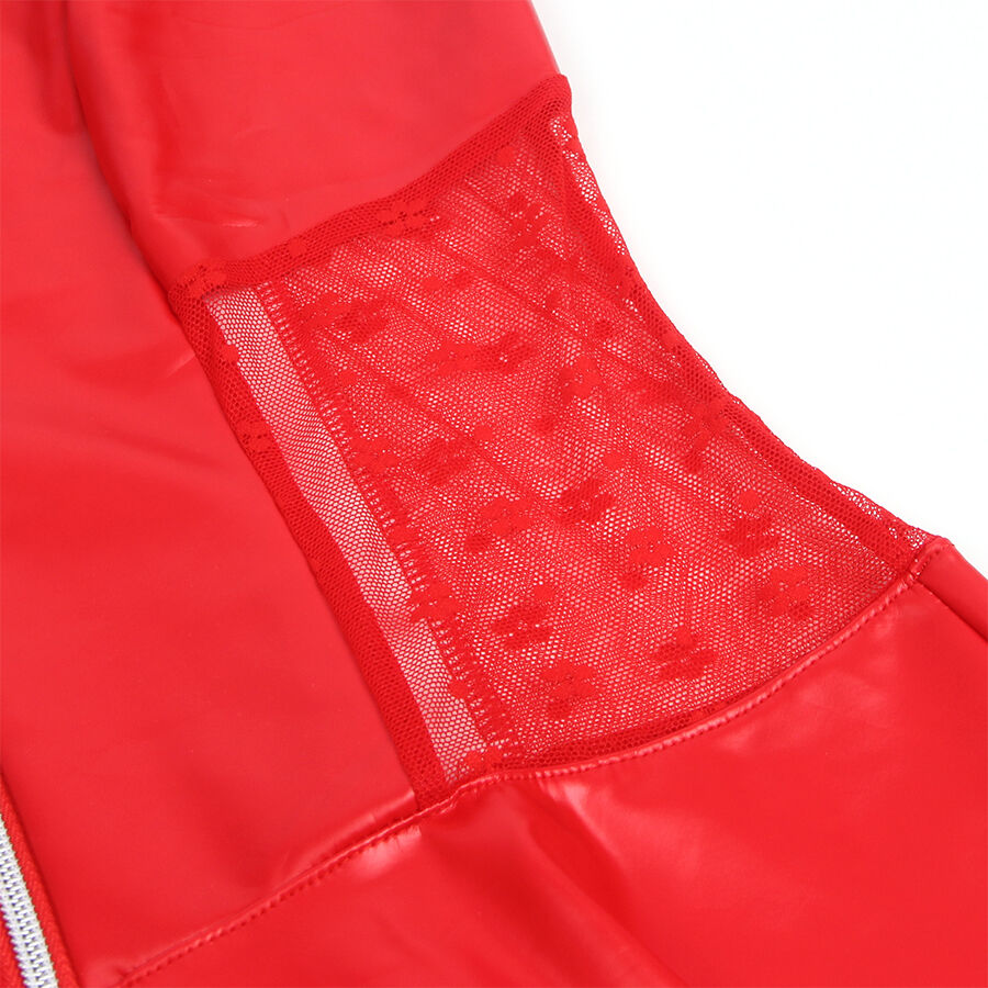 SUBBLIME - 957728 ABITO IN PELLE CON ZIP E PIZZO ROSSO S/M – Abiti sexy – foto 6