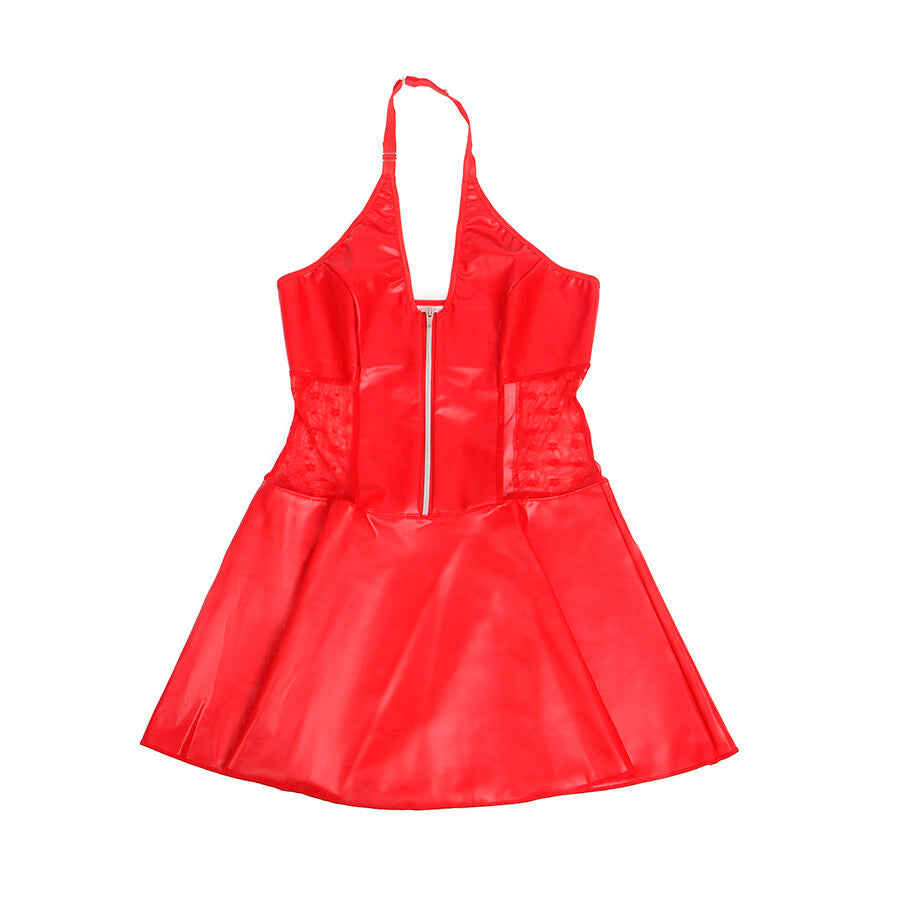 SUBBLIME - 957735 ABITO IN PELLE CON ZIP E PIZZO ROSSO L/XL – Abiti sexy – foto 5